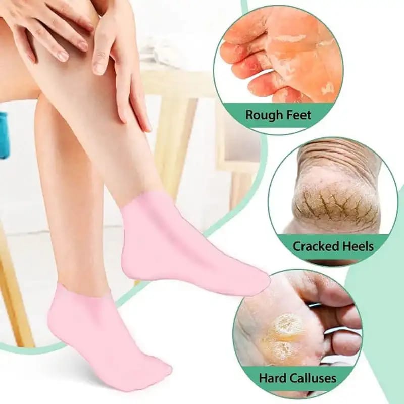 Silicone Moisturizing Spa Gel Heel Socks for Cracked Heels