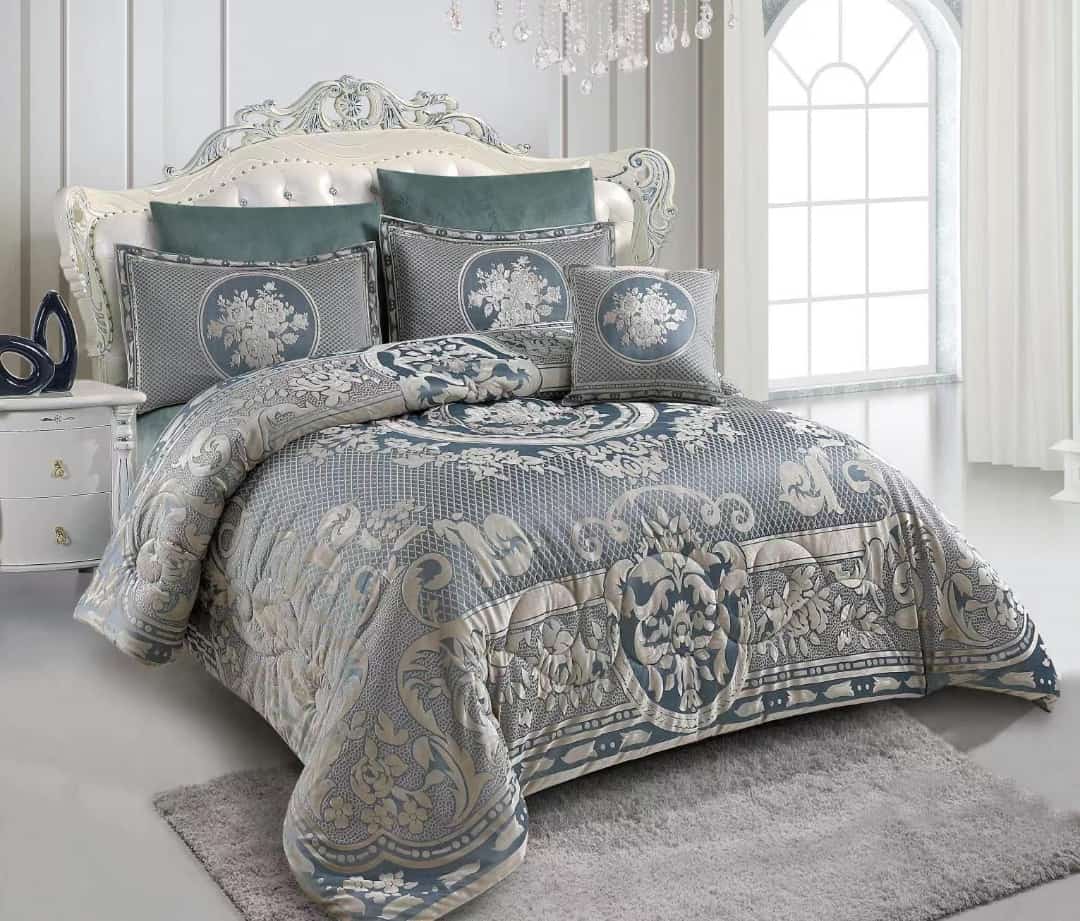 Luxury Silk Velvet Fleece Duvet Set 6x6 with Bedsheet and Pillowcases