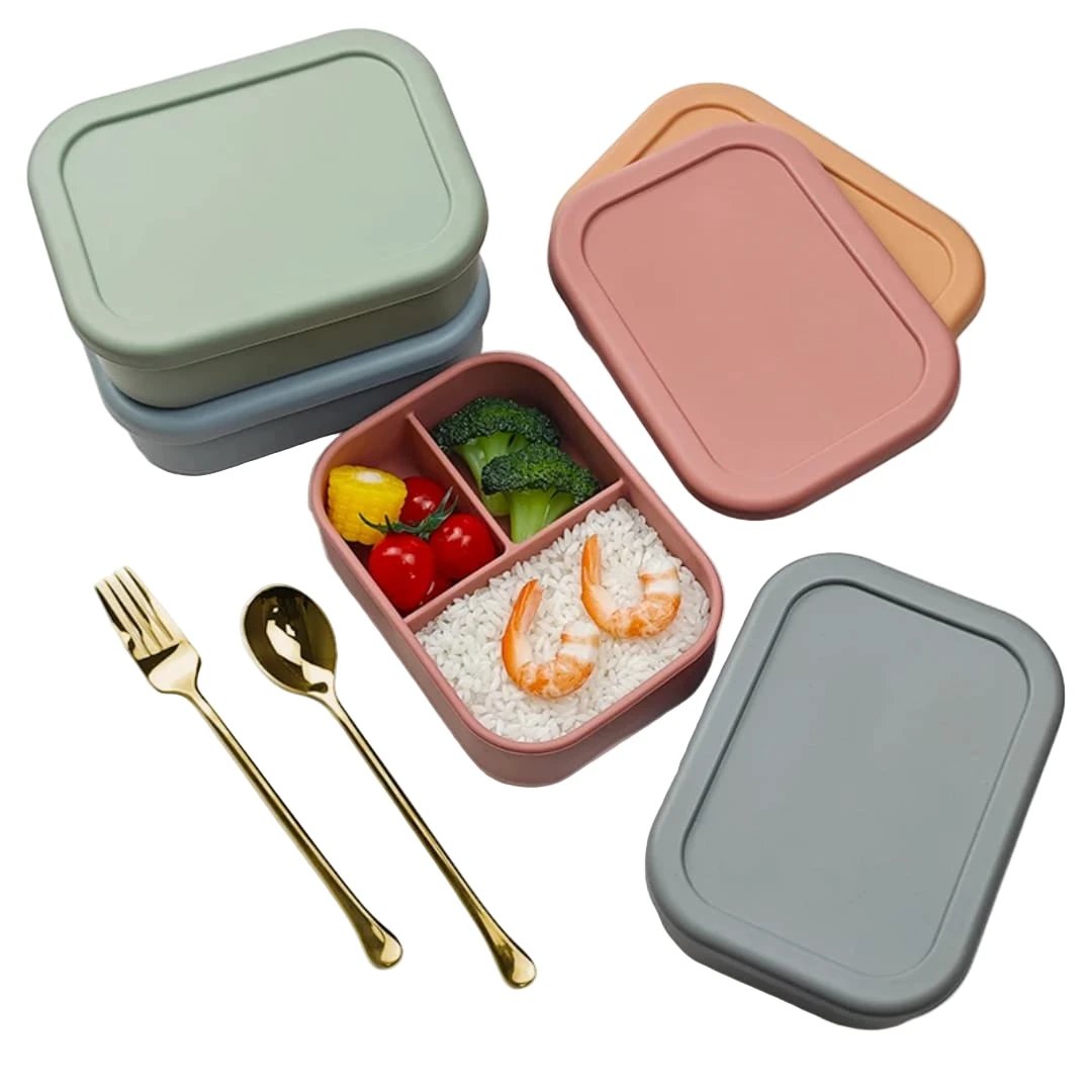 Partitioned Leak-Proof Silicone Lunch Box – 1000ml Lunch Containers