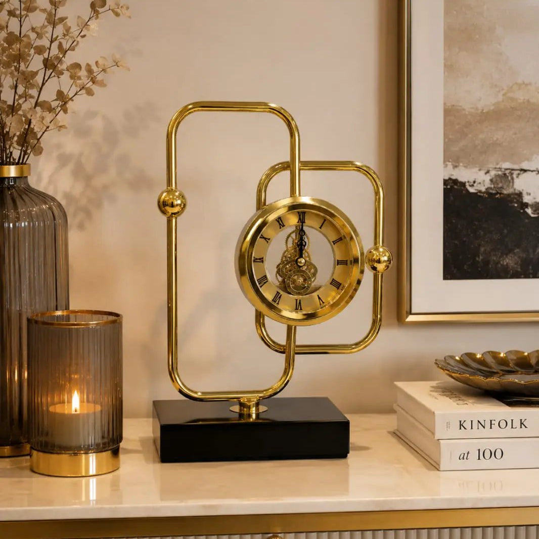 Modern Gold Brass Decorative Desktop Clock Desktop clock Desk Clocks