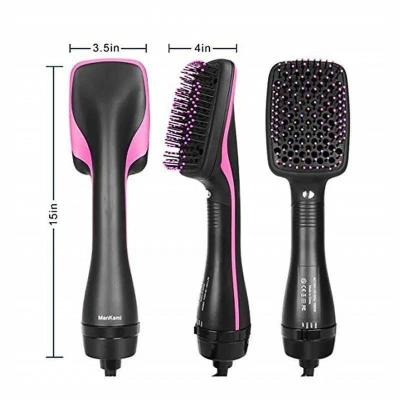 3-in-1 Hair Straightener Brush with Anti-Scald Feature Fast Heating 1000W Beauty & Personal Care Straightening Brushes