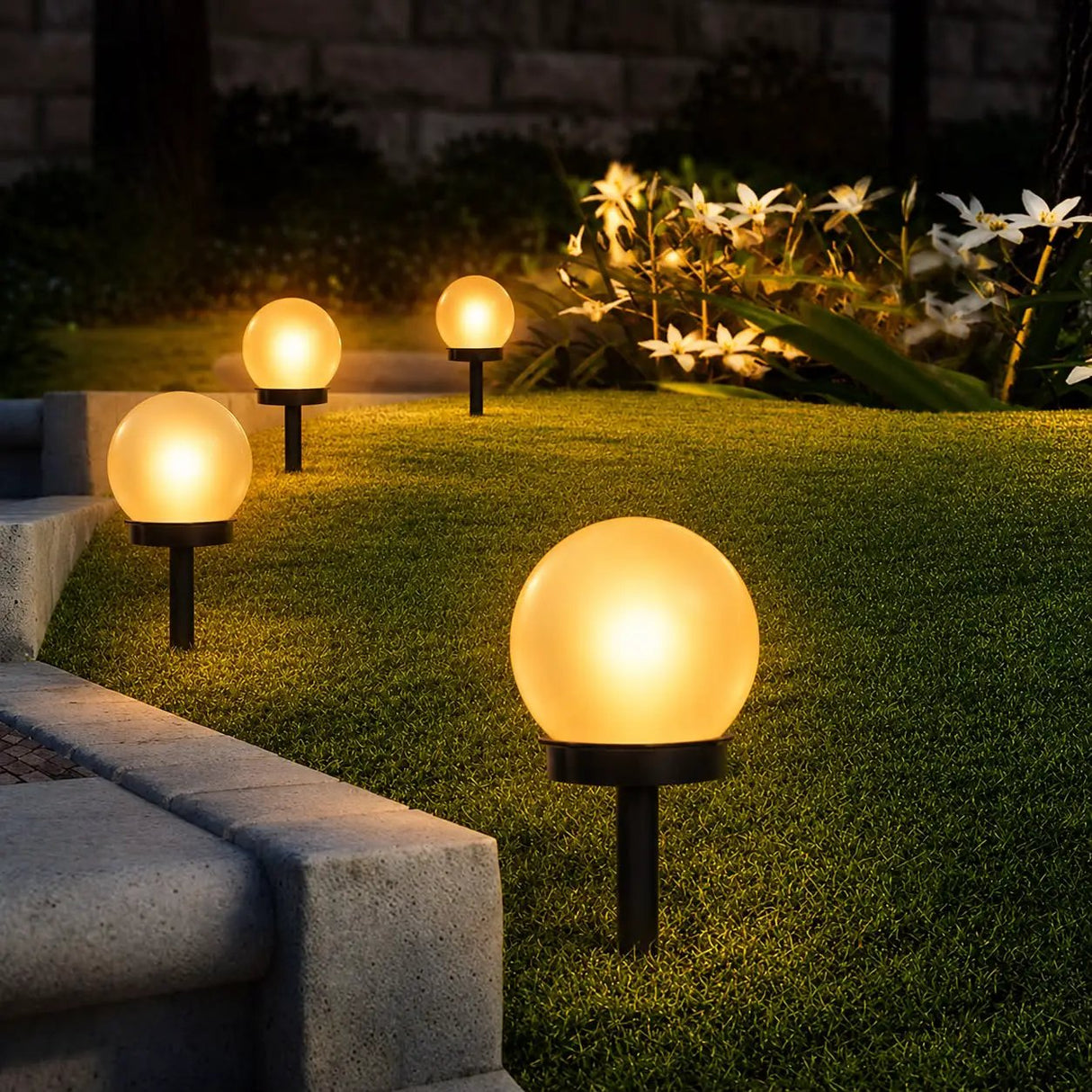 6 Piece Solar Garden Lamp Set Garden lamp Landscape Pathway Lighting