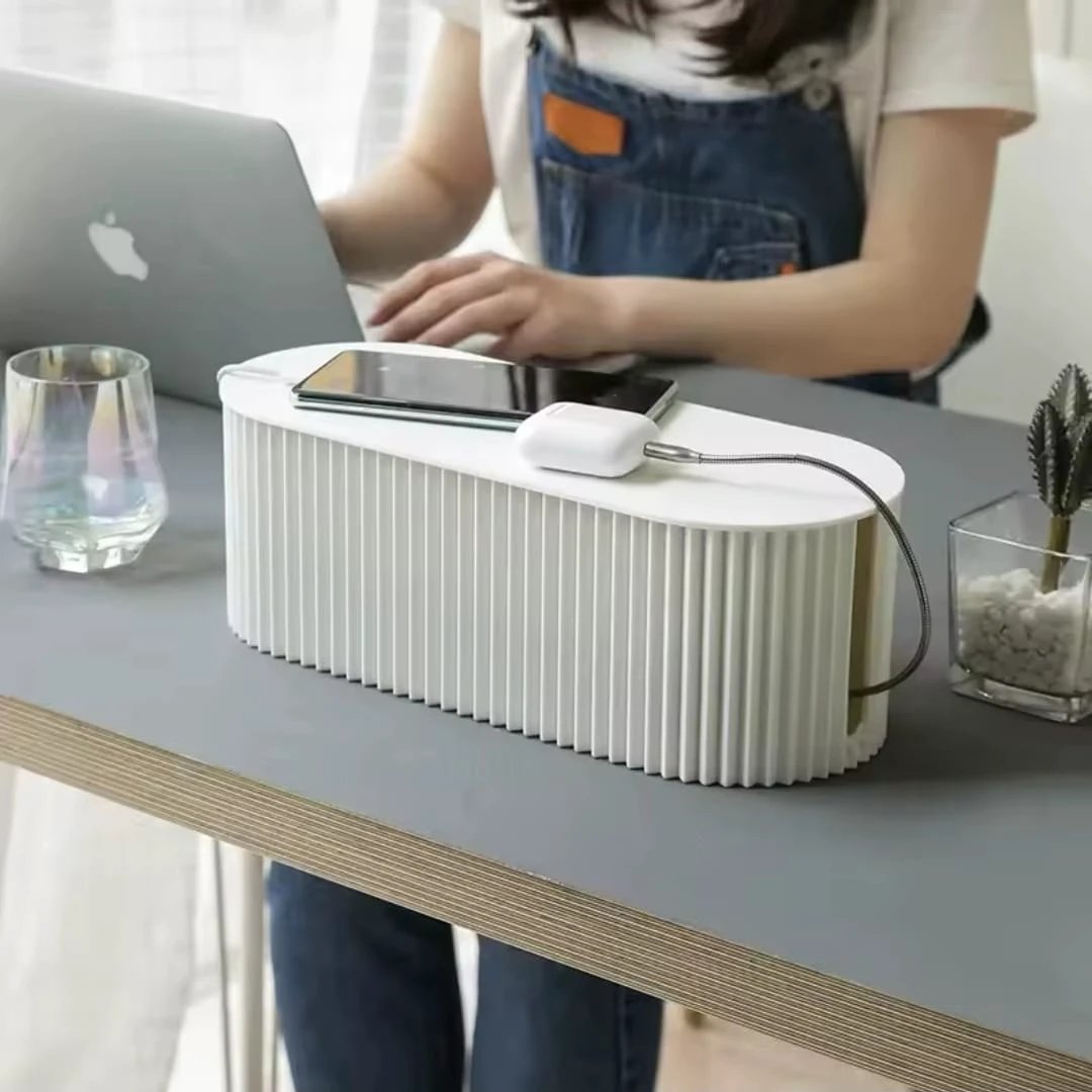 Cable Storage Box Compact Organizer for Power Strips, Chargers, and Cords Cable organizer Cable Management