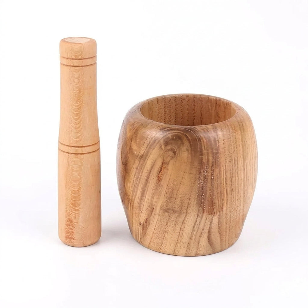 500ml Bamboo Mortar And Pestle Cookware & Kitchen Tools Mortars & Pestles
