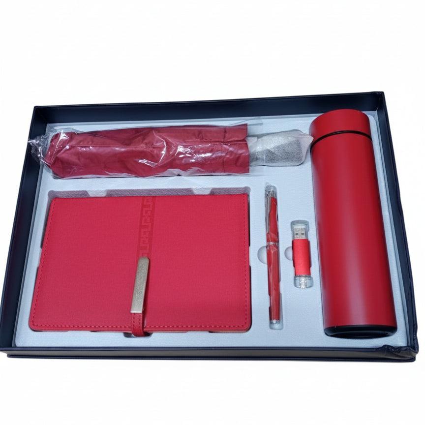 5 in 1 Corporate Luxurious Gift Pack with Umbrella, Notebook, USB and Flask