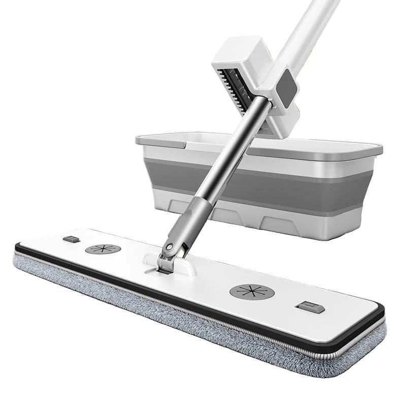 Household Flat Mop with Hand-Free Bucket Set High Cleansing Power Mops