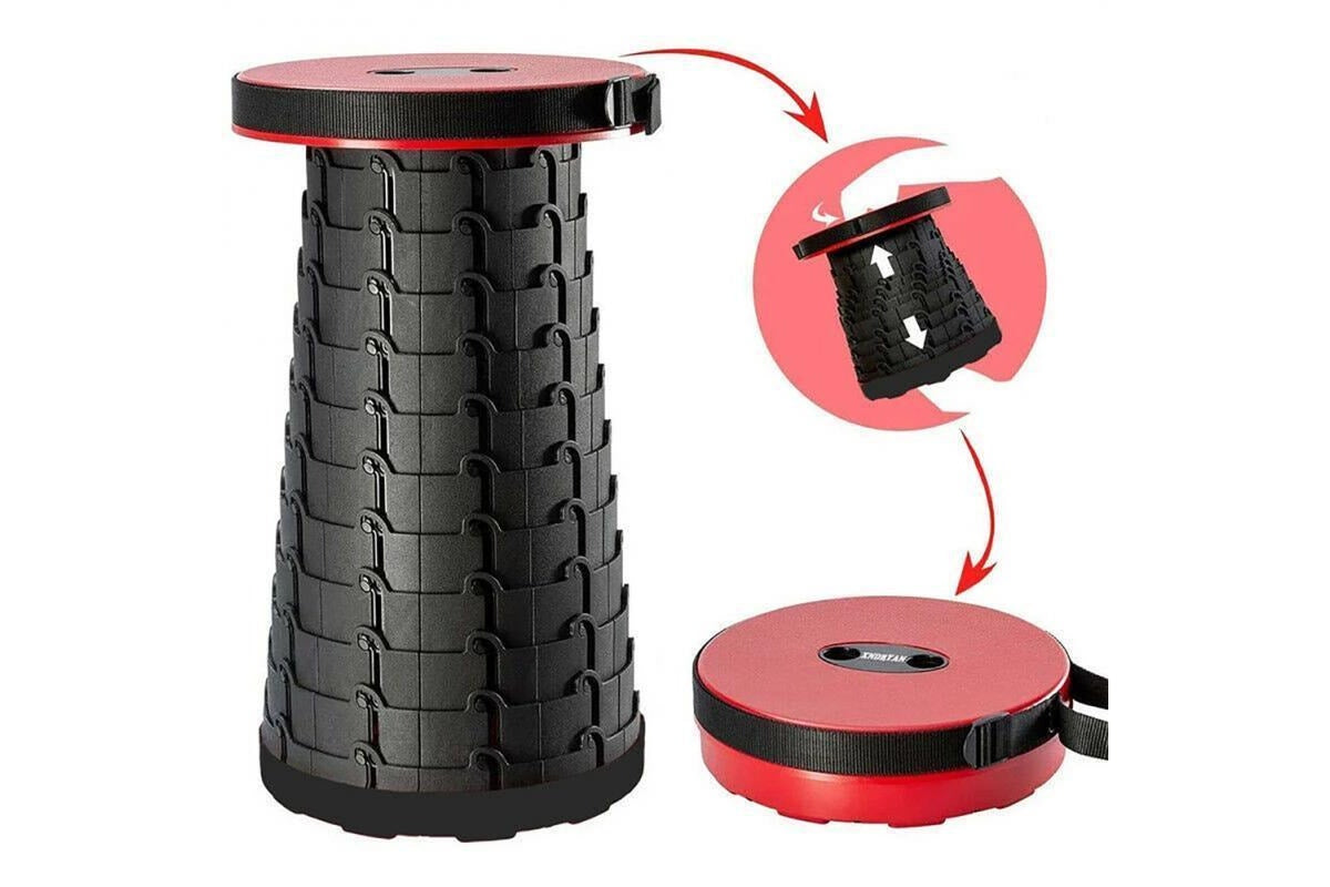 Portable Retractable Plastic Stool - Adjustable Foldable Chair