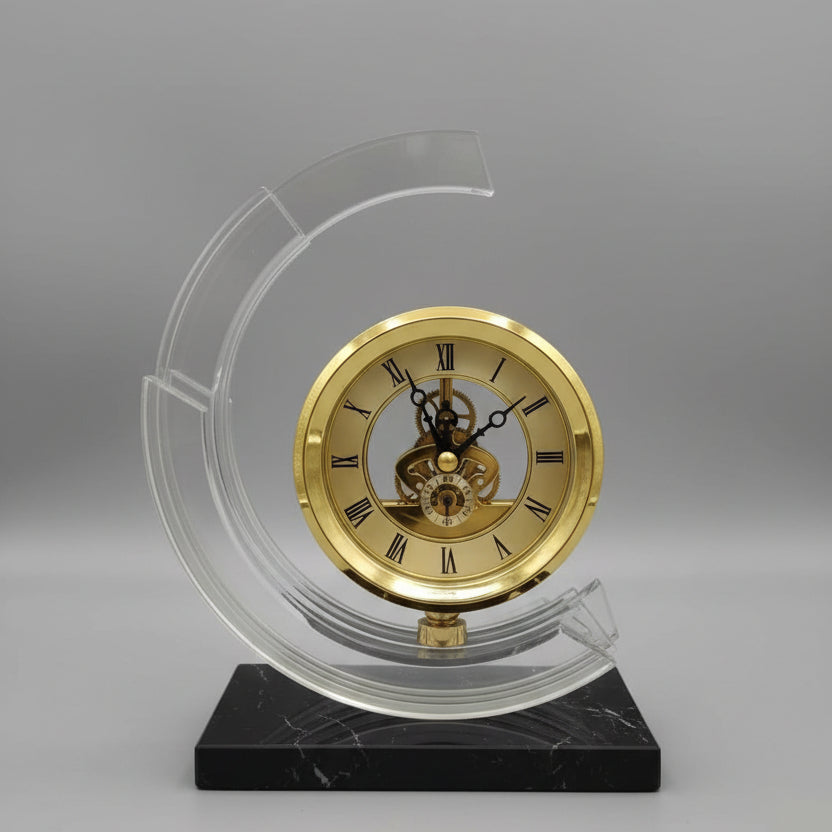 William Widdop Gold Arch Mantel Clock Desktop clock Desk Clocks