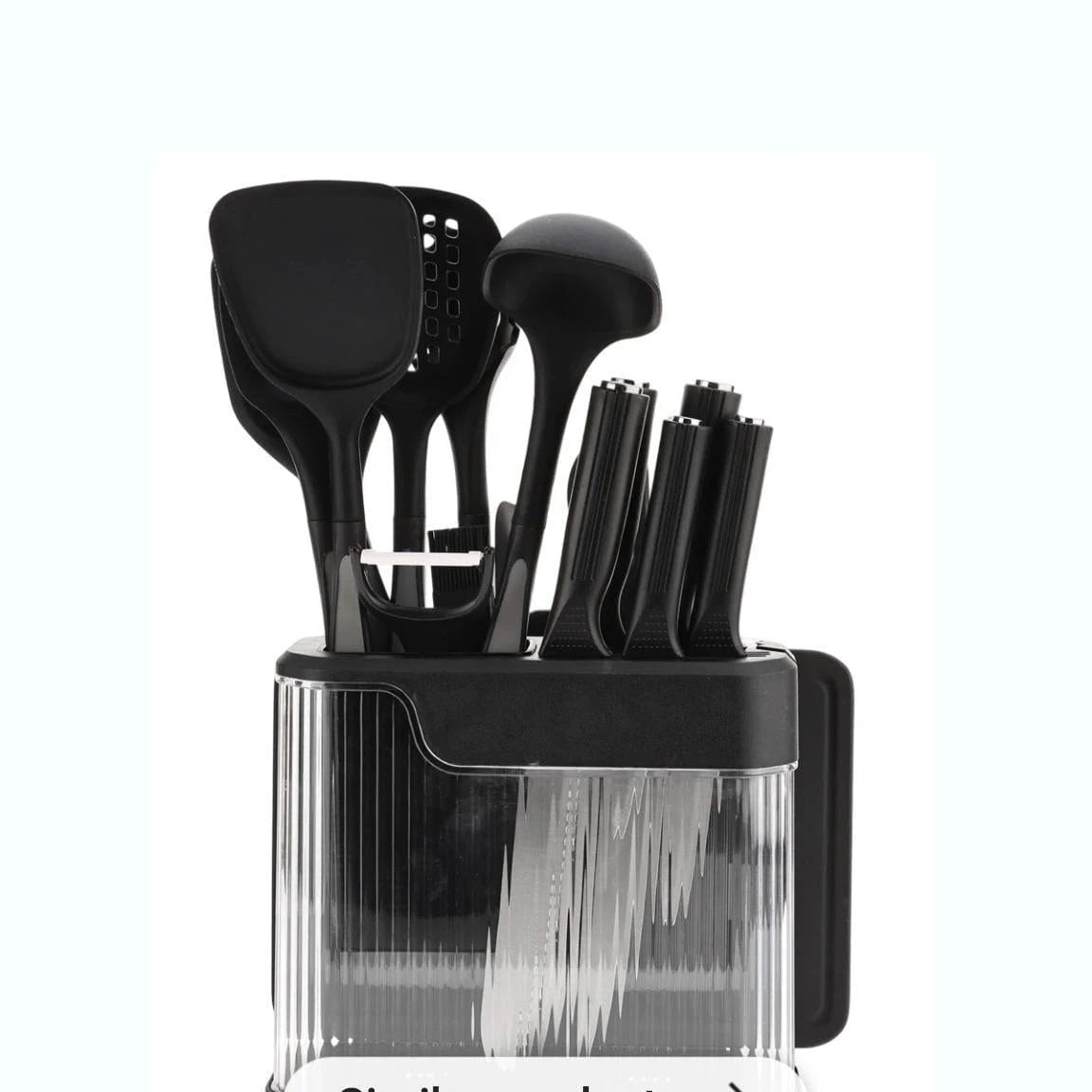 17pcs High Quality Silicone Kitchen Utensil Set – Heat Resistant 230°C with Knives, Tools, and Holder Uncategorized
