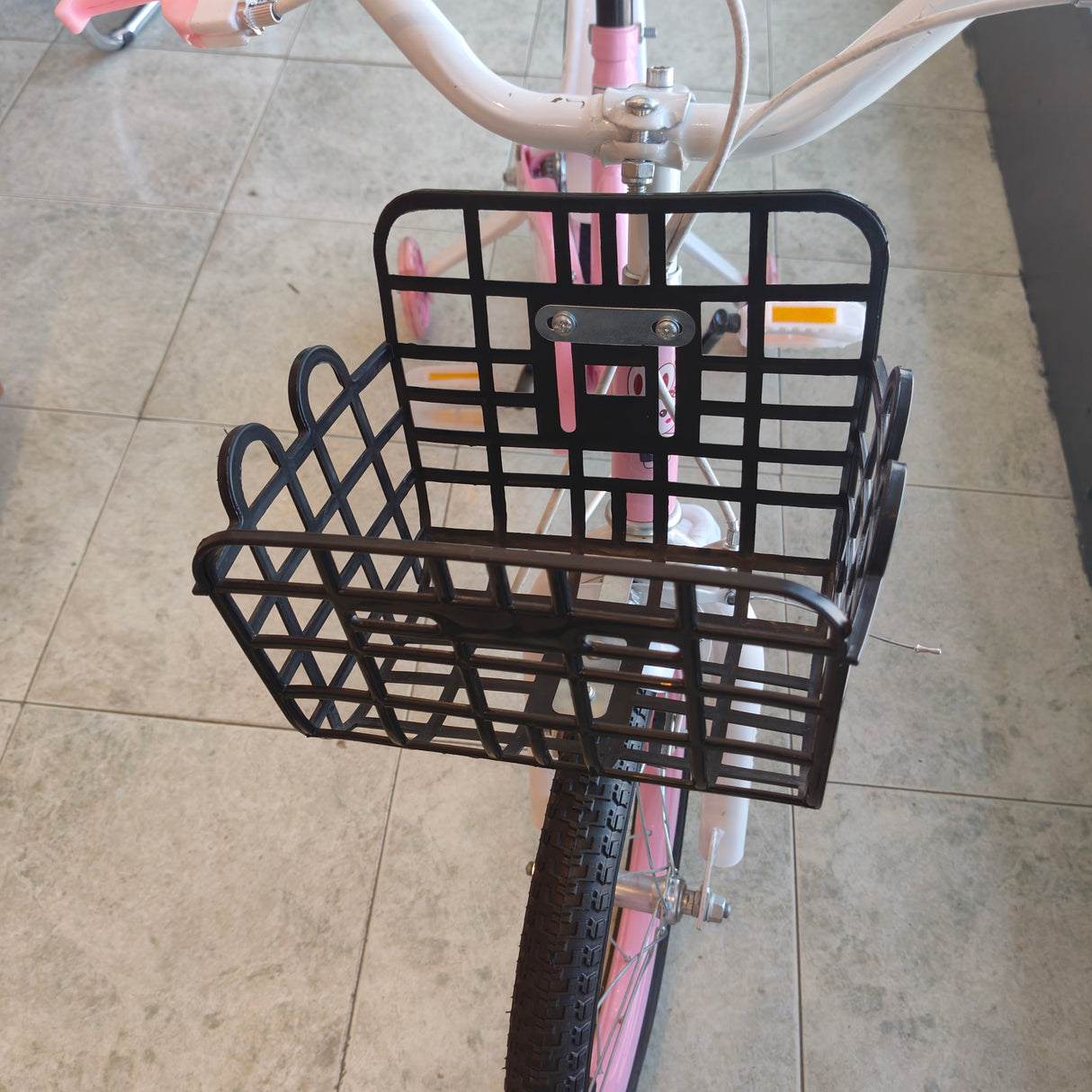 Kids' Pink Bicycle | With Training Wheels and Rear Seat