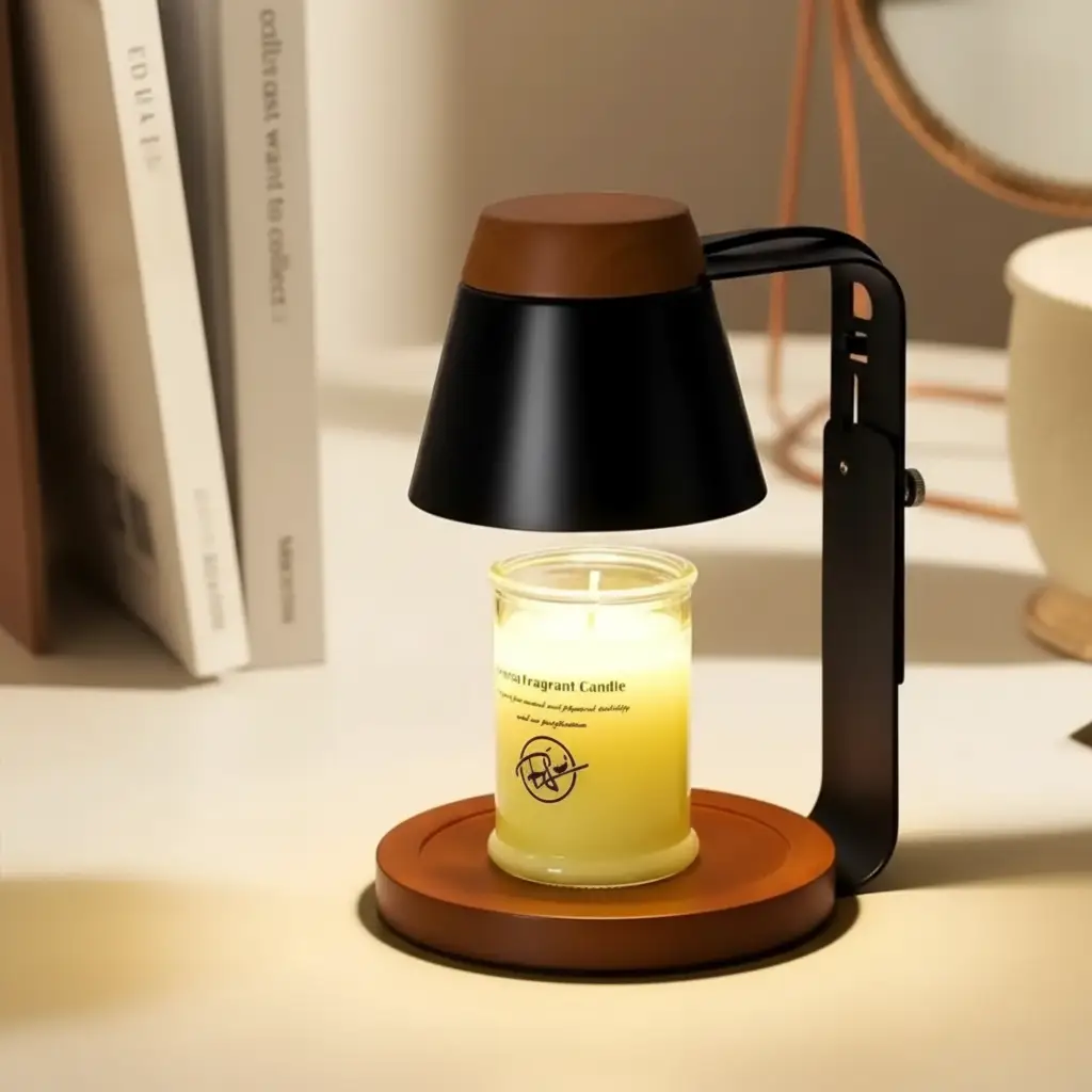 Electric Candle Warmer With Bamboo Base & Top Candle warmer Candle & Oil Warmers