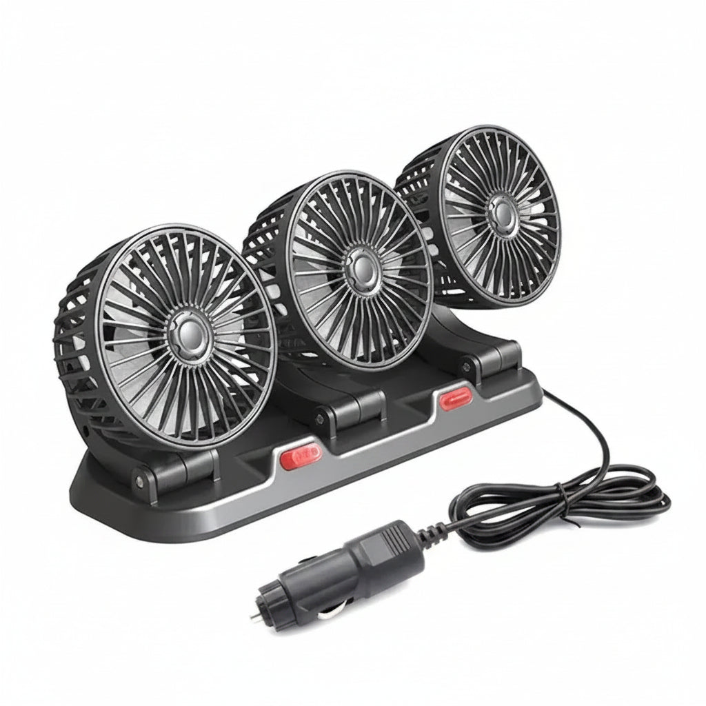 3 Head Rotating Car Cooling Fan Car accessories Motor Vehicle Climate Control