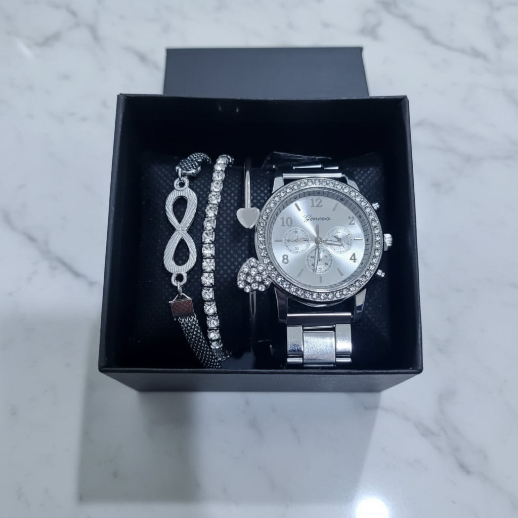 4 in 1 Infinity Watch Set – Elegant Ladies Set Jewelry Sets
