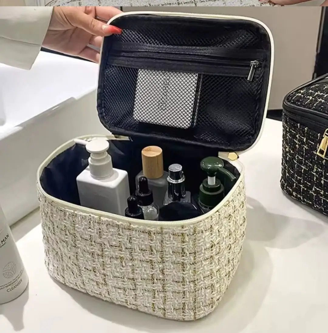 Tweed Luxury Cosmetic Bag Organizer for Travel Beauties Beauty & Personal Care Makeup Bags