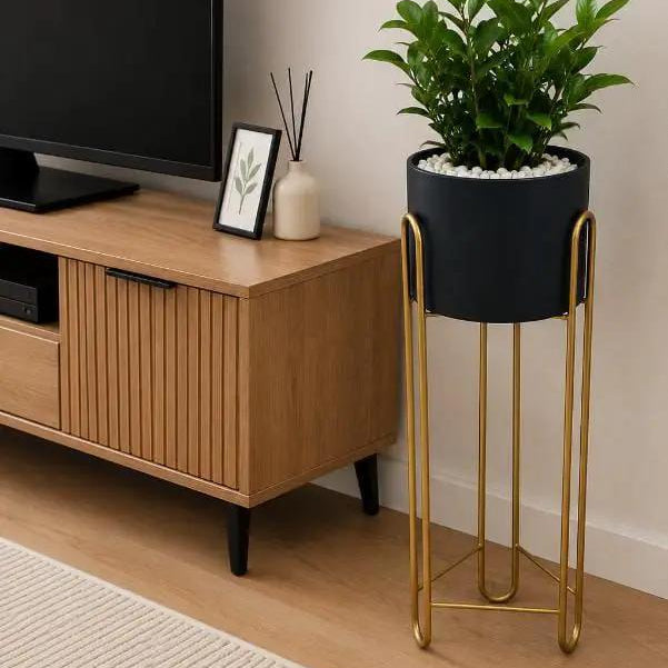 Gold Metal Plant Stand with Pot Plant Stands