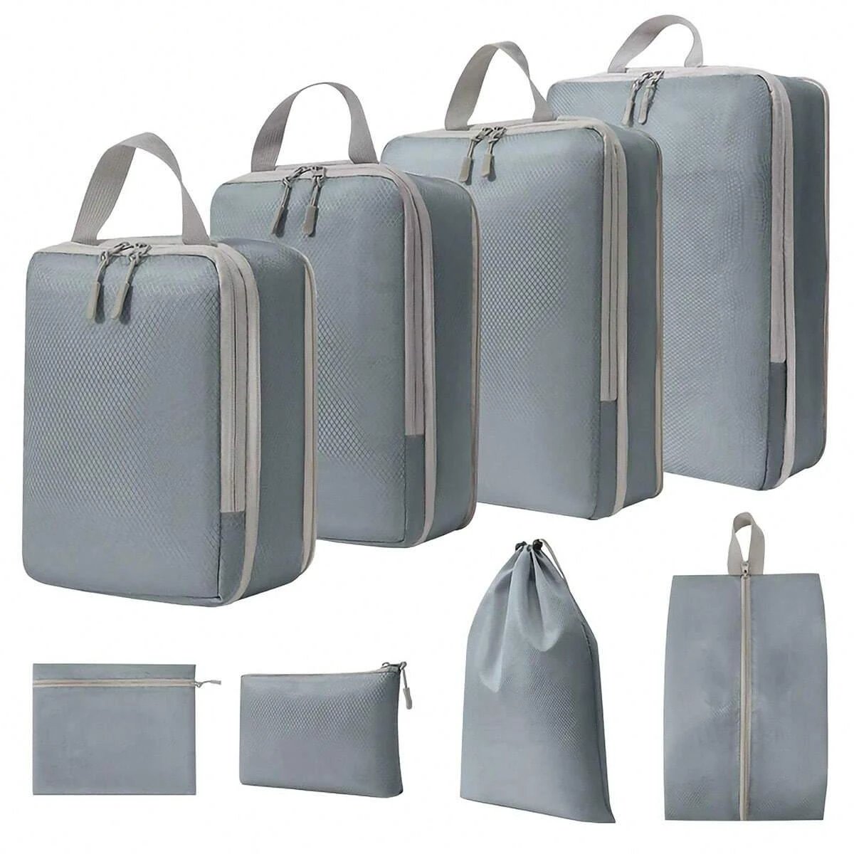 8pcs Compressible Travel Packing Cubes Waterproof Luggage Organizer Set Packing Organizers