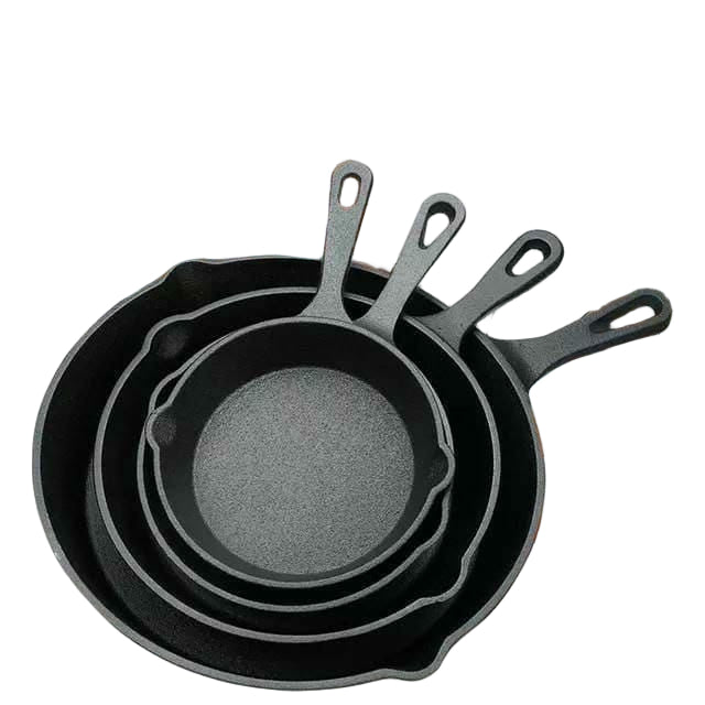 ---
4pcs Cast Iron Skillet Set – Heavy Gauge