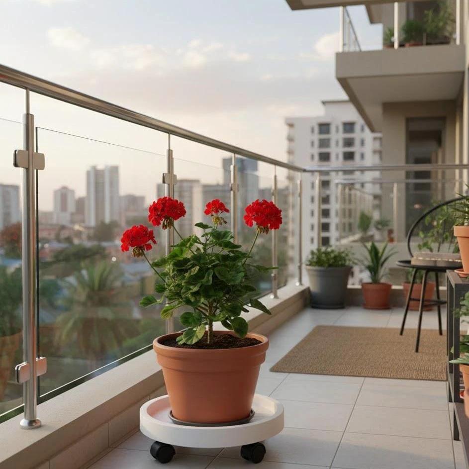 Movable Flower Pot & Gas Cylinder Pallet 39cm with Wheels Flower pot Uncategorized