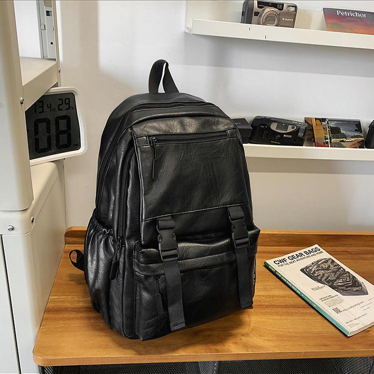 PU Leather Laptop Backpack Water-Resistant Work & Travel Bag
