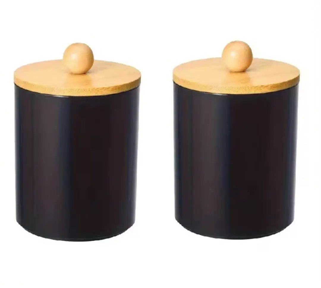 Alloy Swab Storage Container Bamboo Lid Storage Containers Household Storage Containers