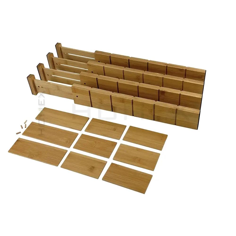 Expandable Bamboo Drawer Dividers with Inserts Drawer divider Household Drawer Organizer Inserts