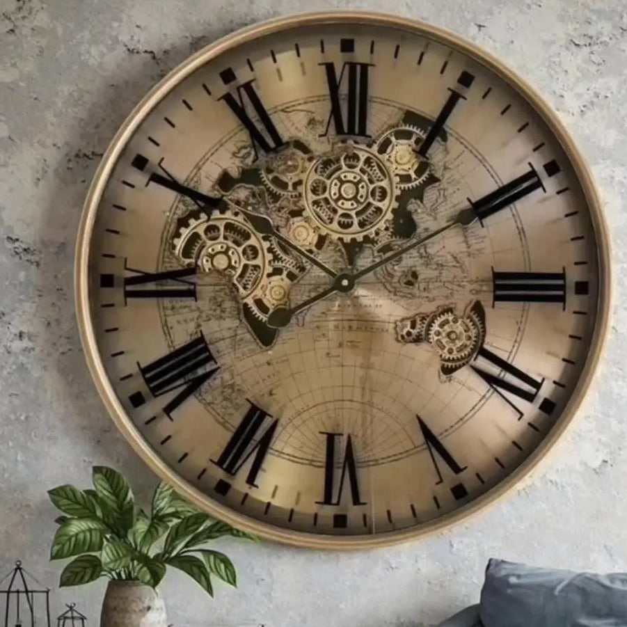 Vintage Gear Wall Clock With Retro Mechanical Design Wall clock Wall Clocks