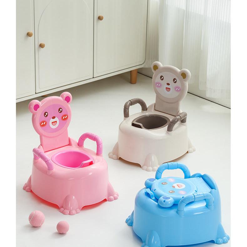 Bear Shaped Portable Baby Training Potty with Backrest