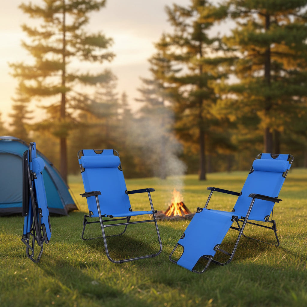 Reclinable Folding Camping Chair with Armrests – Lightweight Outdoor Chair Camping chair Folding Chairs