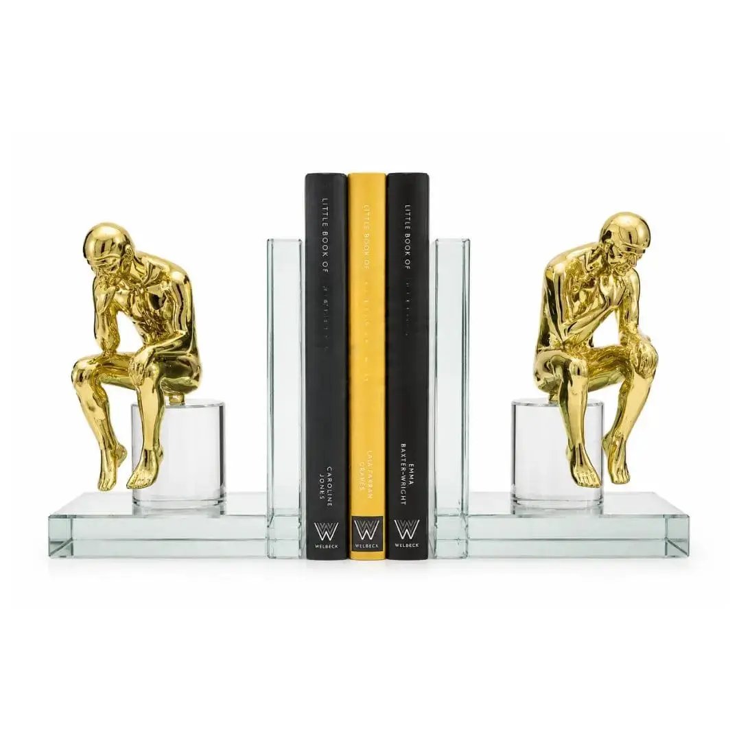 Gold Thinker Mirrored Bookends Bookend Bookends