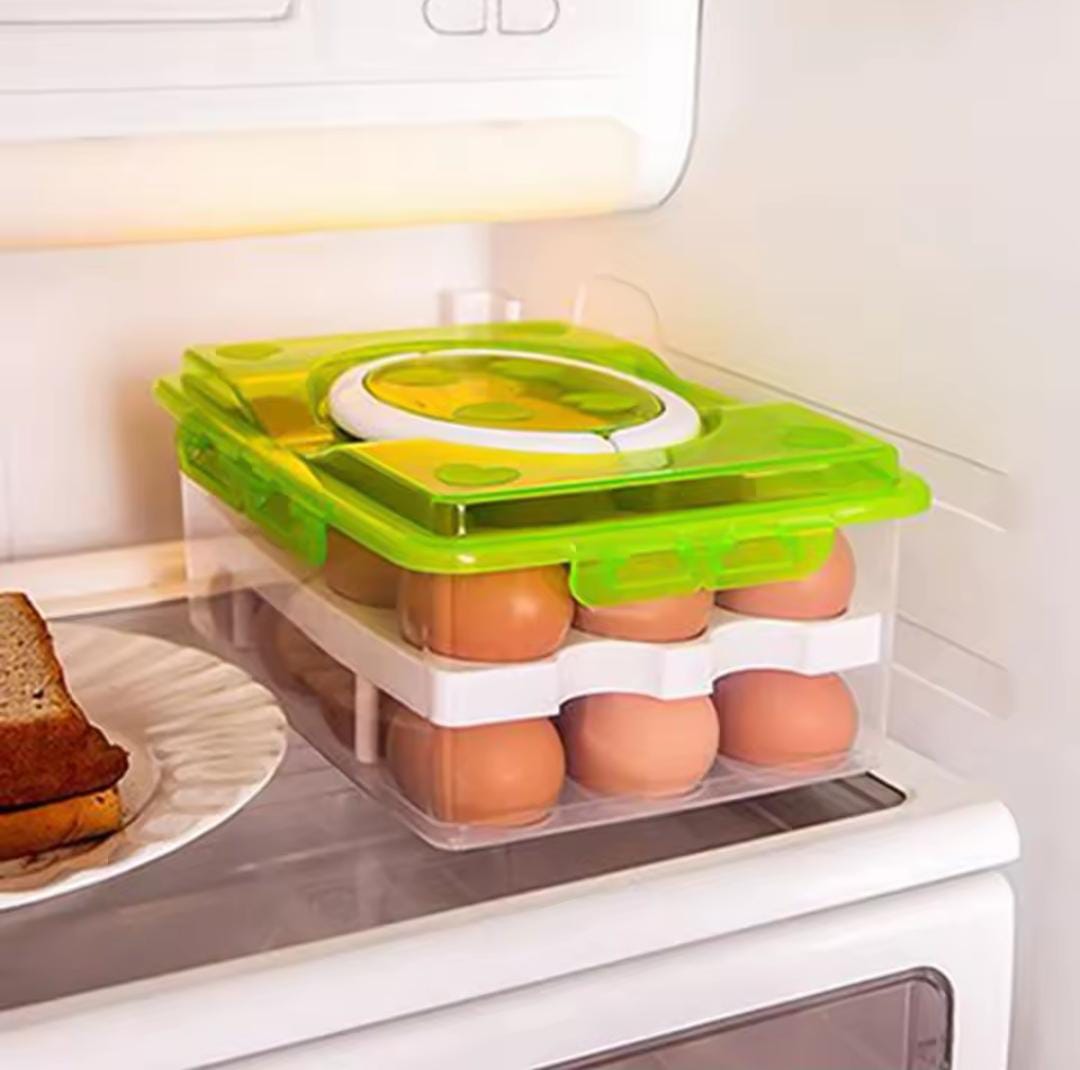 32-Egg Plastic Storage Tray – Durable Stackable Egg Holder