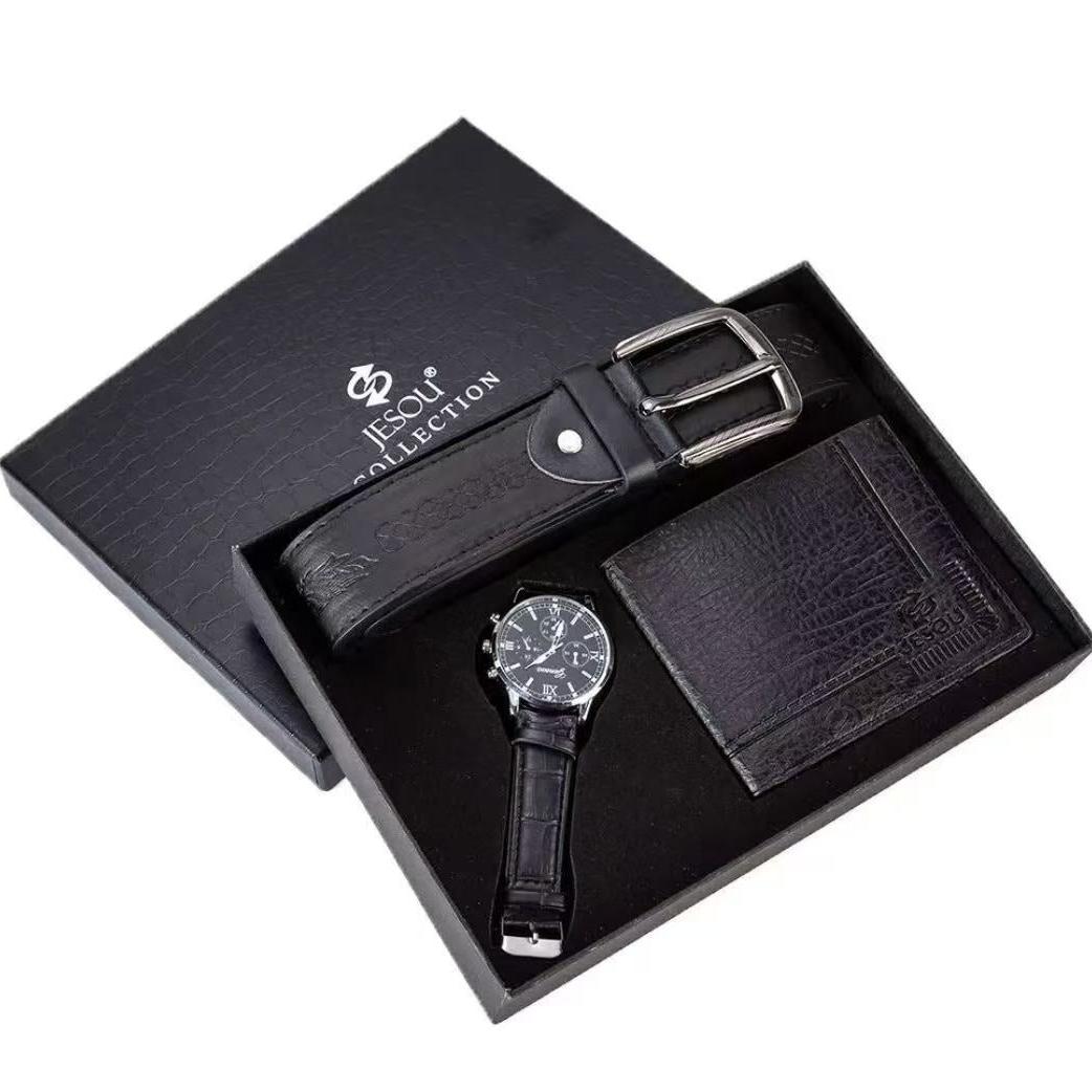 Executive Jesou Gentlemen’s Gift Set – Wallet, Belt, and Watch