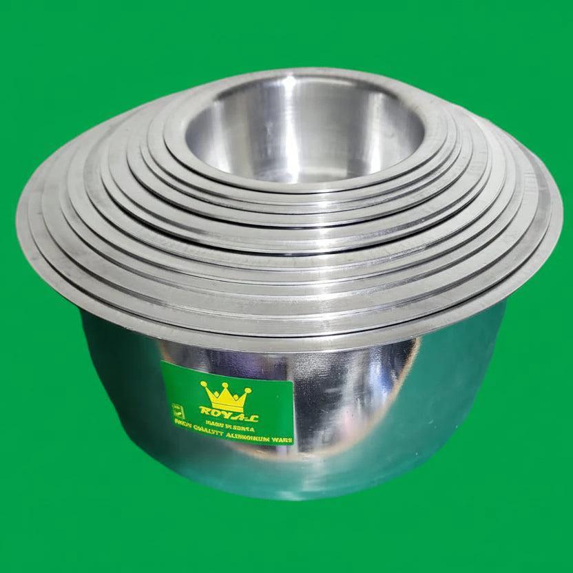 CRYSTAL ROYAL Green Extra Heavy Aluminium Sufuria Set 12 Pieces Mirror Finish Aluminium sufuria Cookware Sets