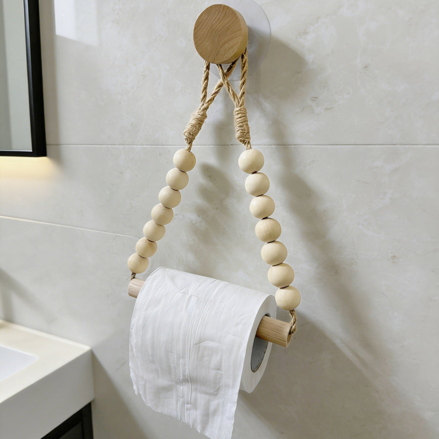 Boho Wooden Bead Toilet Paper Holder Toilet paper holder Toilet Paper Holders