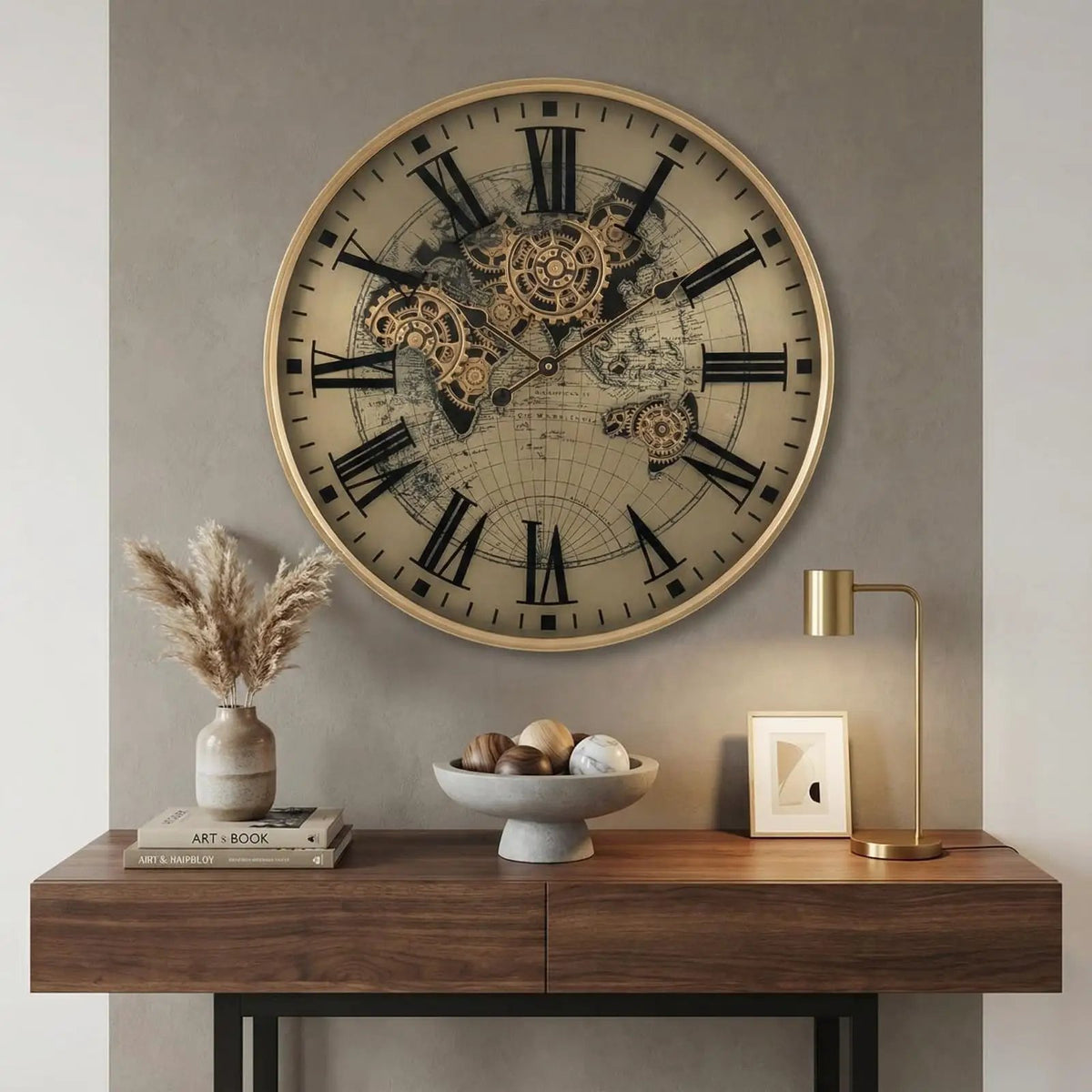 Vintage Gear Wall Clock With Retro Mechanical Design Wall clock Wall Clocks