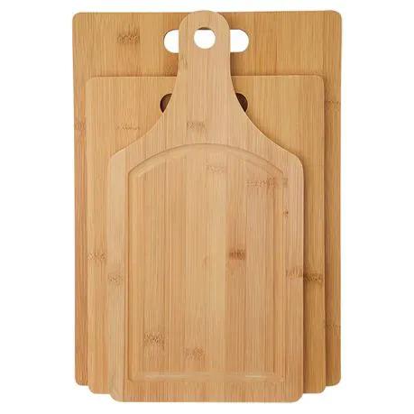 3-Piece Bamboo Cutting Board Set with Handle Cutting Boards