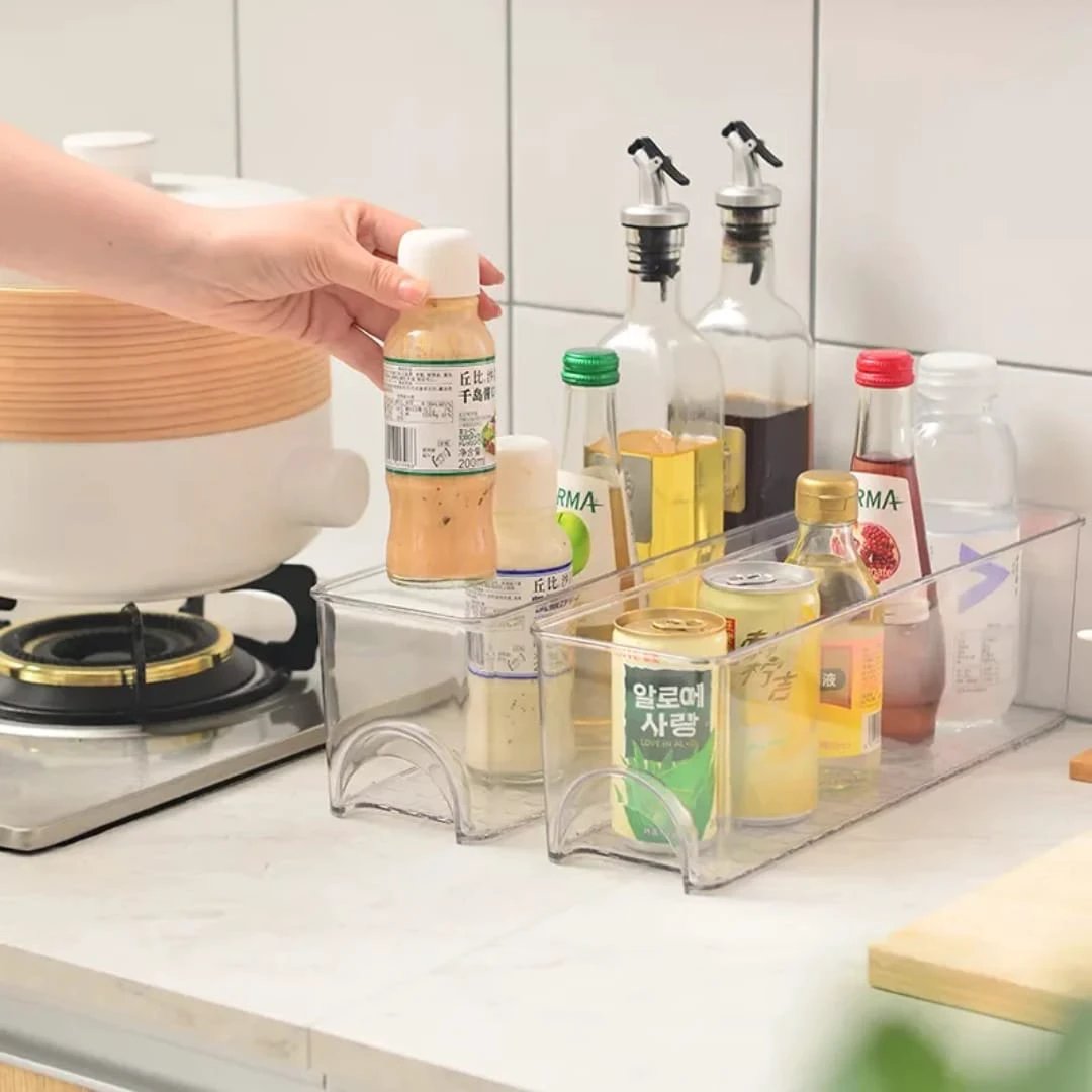 Clear Fridge & Pantry Organizer Bin - 36x10.5x10.5cm Kitchenware Food Storage Containers