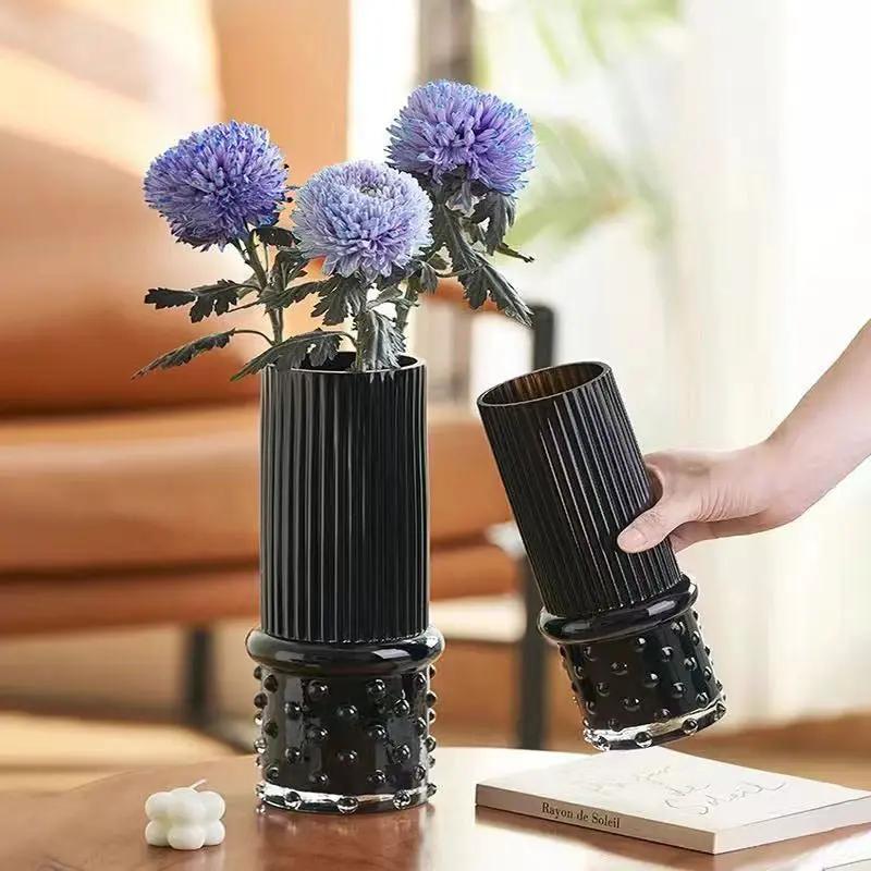 Ribbed Glass Flower Vase Flower vase Vases