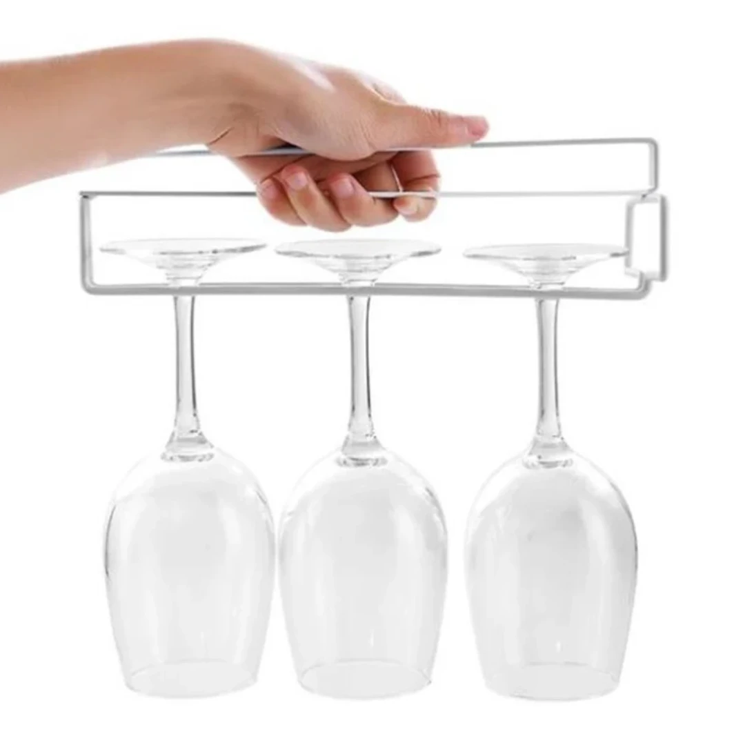 Classy Wine Glass Holder - Stainless Steel Wall Mount Kitchen & Dining Drinkware Holders