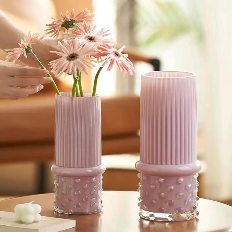 Ribbed Glass Flower Vase Flower vase Vases