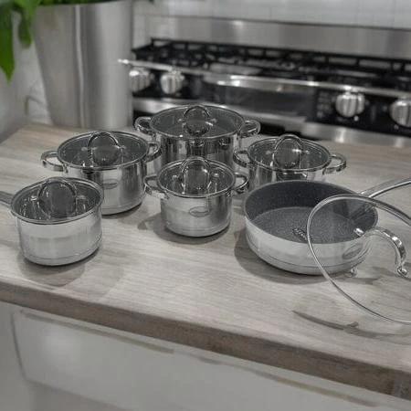 12pcs Ronner Austria Stainless Steel Cookware Set with Glass Lids Kitchen & Dining