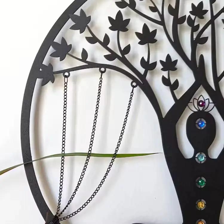 Yoga Meditation European Handmade Metal Wall Decor Visual Artwork
