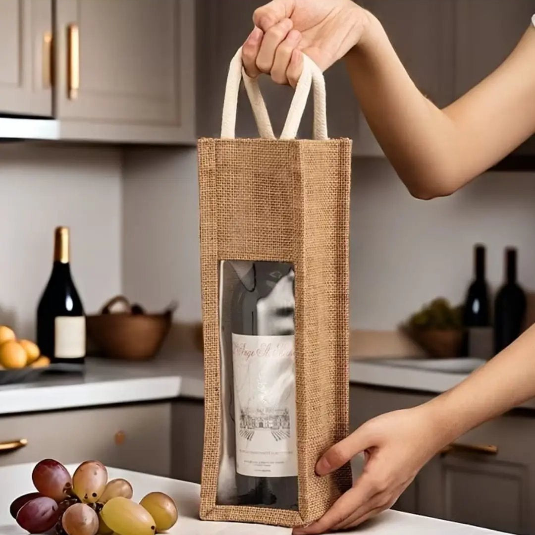 Rustic Christmas Wine Bottle Bag Wine bottle bag Gift Bags