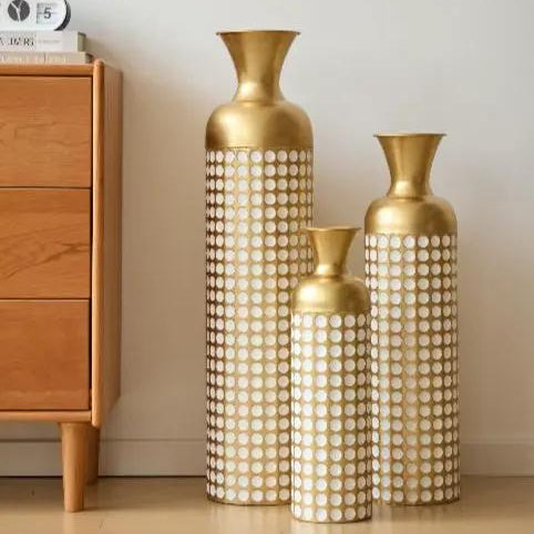 3-Piece Metallic Floor Vase Set Metallic vase Vases