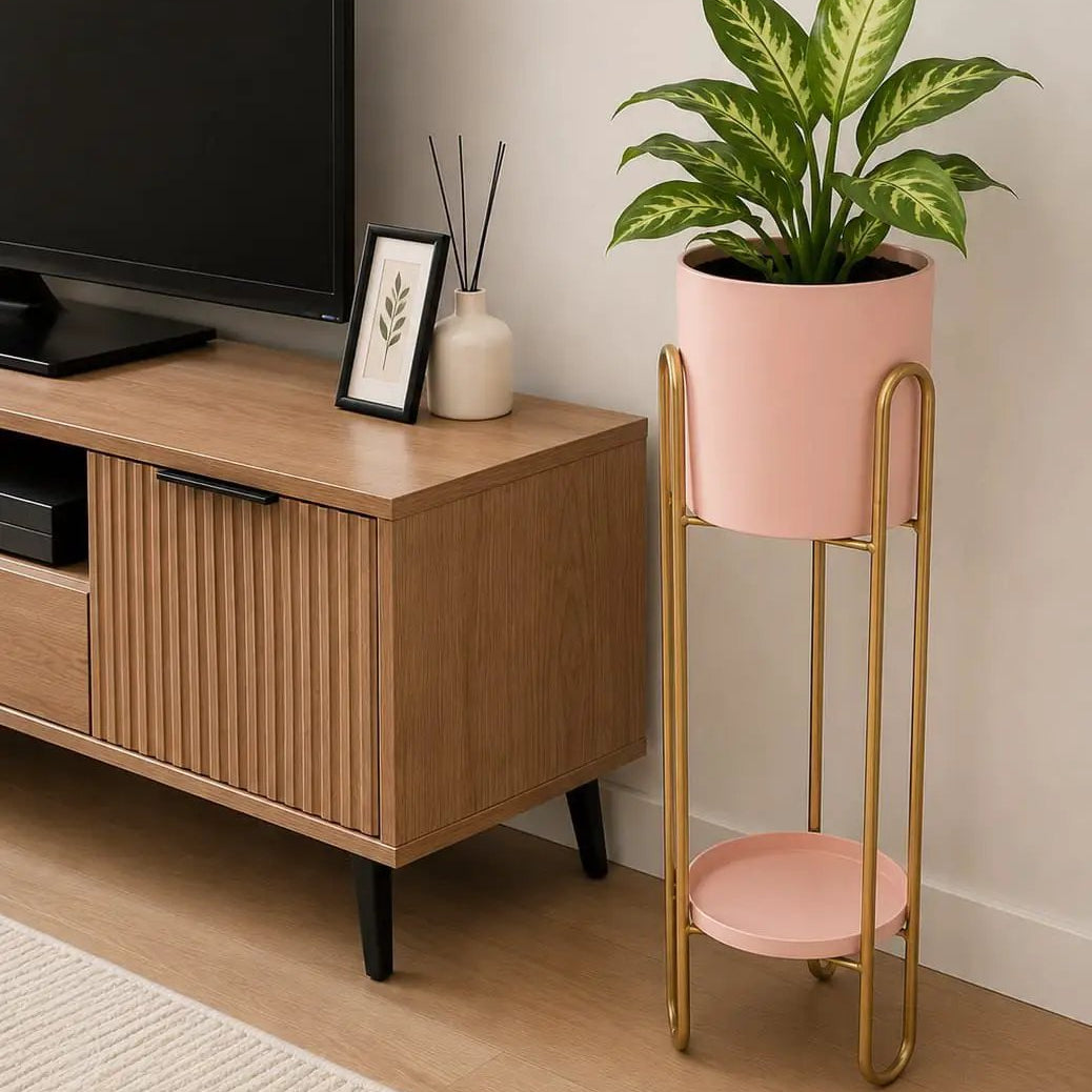Gold Metal Plant Stand with Pot Plant Stands