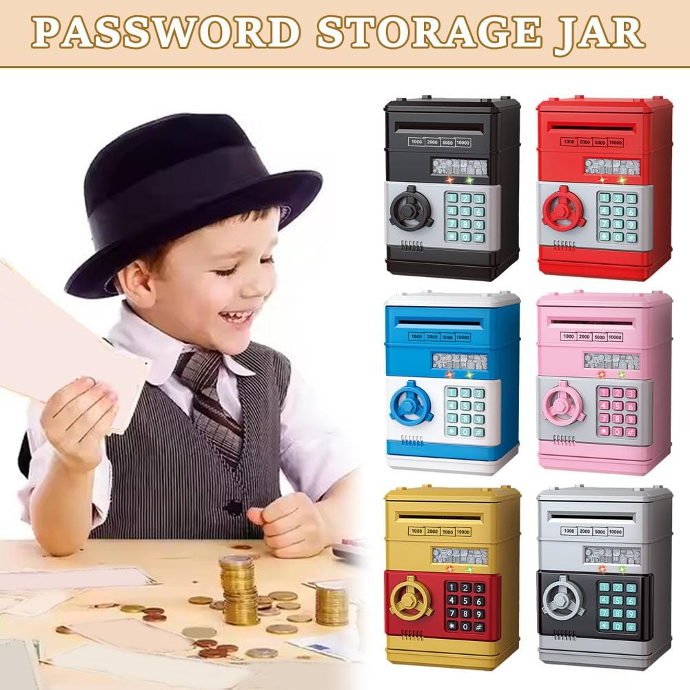 Electronic ATM Piggy Bank - Password Money Box with Auto Cash Counter