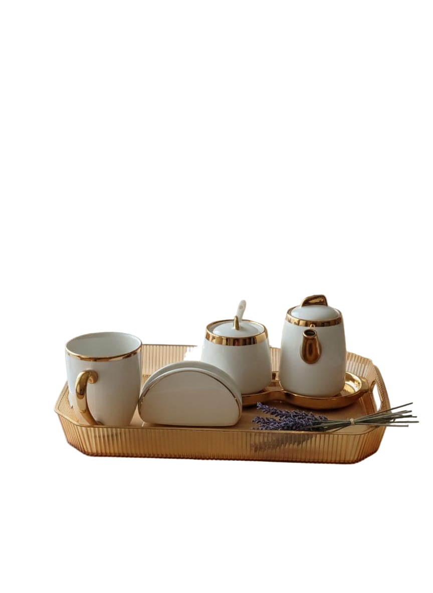 Luxury Tea and Coffee Serving Set with Gold Detailing