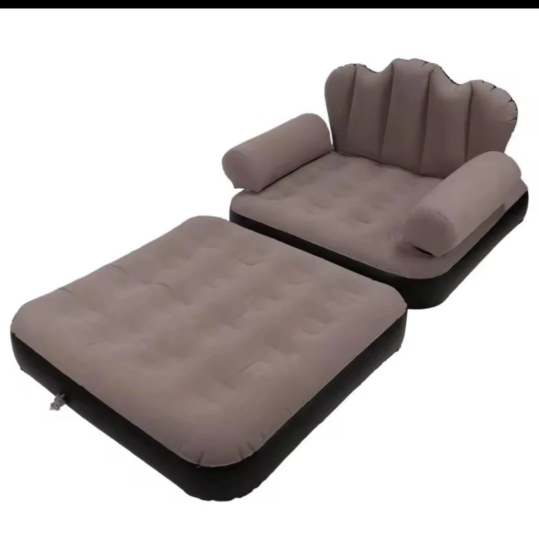 5 in 1 Inflatable Couch Lazy Sofa Bed with L-Shaped Armrest and Pull-Out Design Lazy sofa Furniture