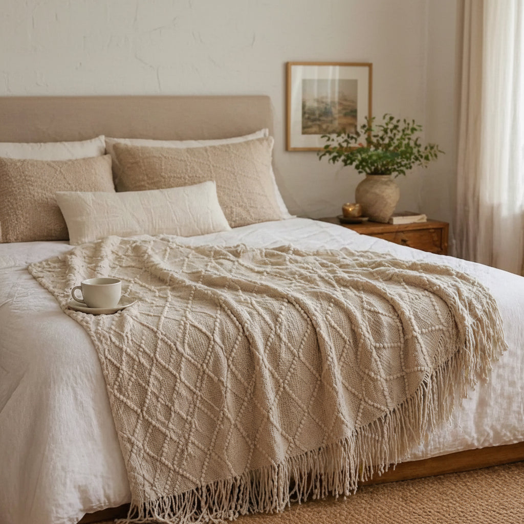 Decorative Knitted Throw Blanket Throw Blankets