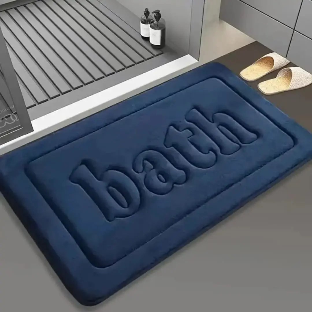 Embossed Thickened Polyester Non Slip Floor Mat Rugs