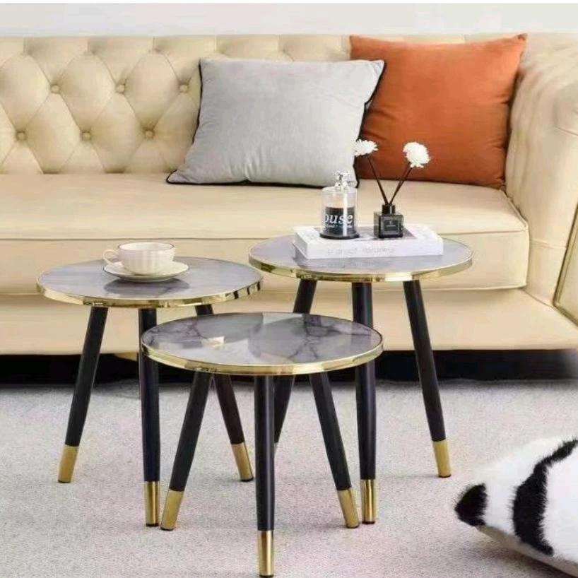 3 in 1 Nesting Luxury Marble Side Stool Tables Coffee table Accent Tables